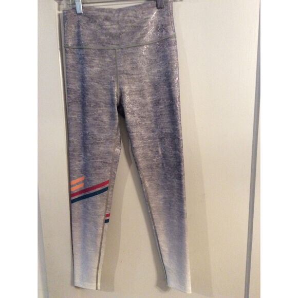 Peloton Leggins Bling Gray Silver Medium M Womens Sparkle - Picture 1 of 6